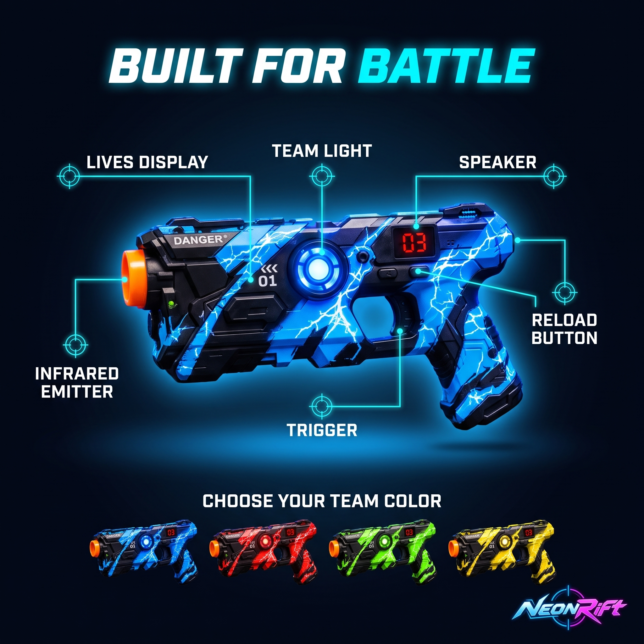 NeonRift™ – Laser Tag Battle Set